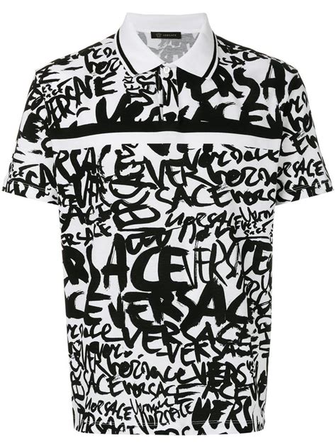 versace graffiti polo|versace jeans t shirt.